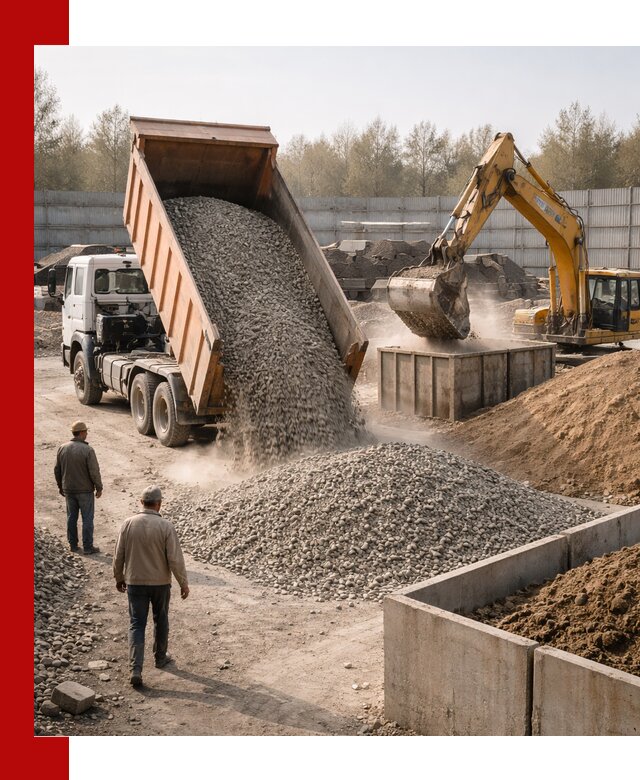 Доставка нерудных материалов с погрузкой и разгрузкой в Полысаеве