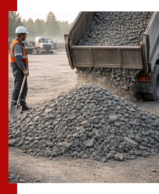 Гранитный щебень фракции 100–201 для строительства в Полысаеве