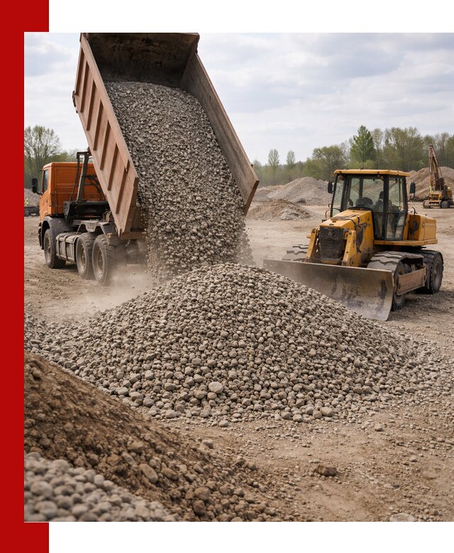 Доставка гравийного щебня фракции 40-70 в Полысаеве