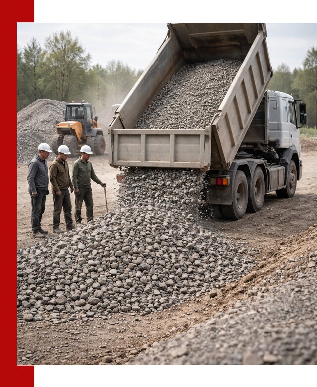 Доставка гравийного щебня фракции 70-120 в Полысаеве