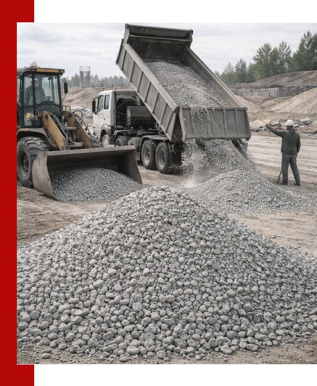 Доставка известнякового щебня фр. 5–20 в Полысаеве