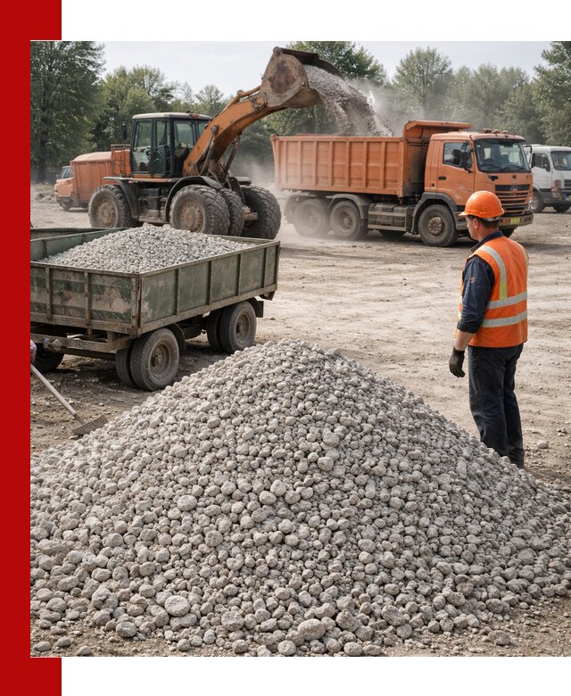 Доставка известнякового щебня фракция 20–40 в Полысаеве