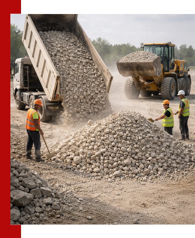 Доставка известнякового щебня фр. 40-70 в Полысаеве