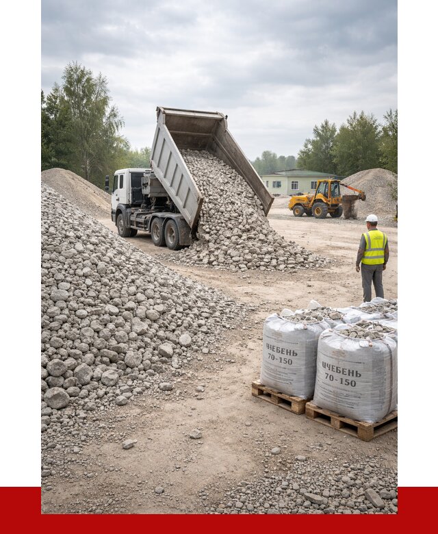 Известняковый щебень фракция 70-150 в Полысаеве от 1285 р. | ПРОНЕРУДПлс