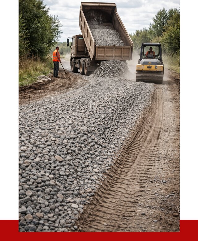 Щебень для отсыпки дороги в Полысаеве от 2776 р. ПРОНЕРУДПлс