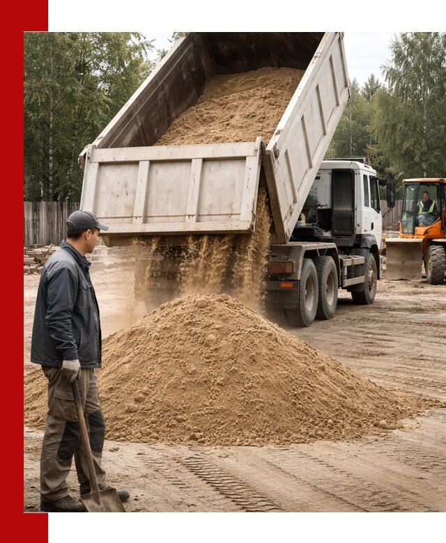 Доставка и продажа песка с разгрузкой в Полысаеве