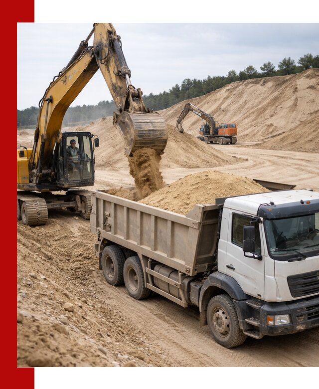 Доставка карьерного песка с самосвалами и разгрузкой в Полысаеве