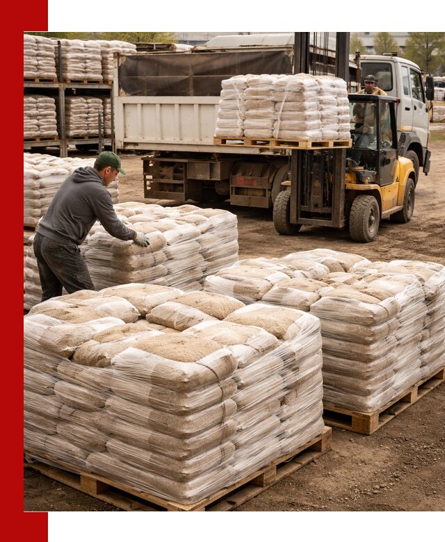 Карьерный песок в мешках с доставкой в Полысаеве