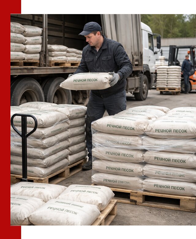 Речной песок в мешках с доставкой в Полысаеве