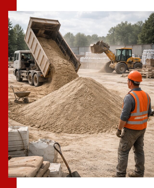 Доставка строительного песка с самосвалом в Полысаеве