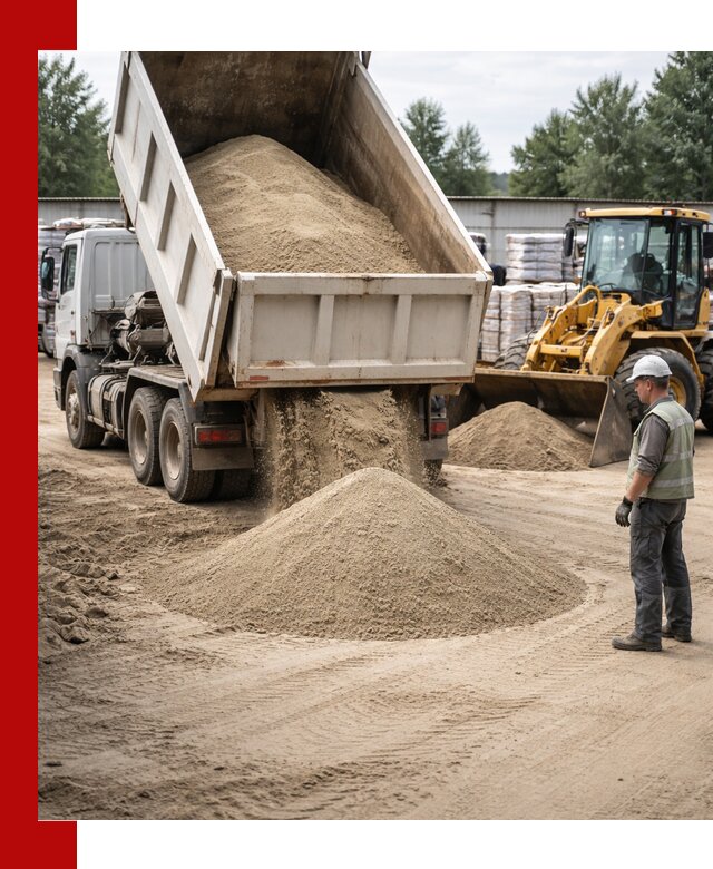 Поставка и доставка песка для бетона в Полысаеве