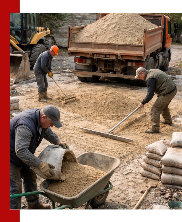 Поставка песка для стяжки в Полысаеве с быстрой доставкой