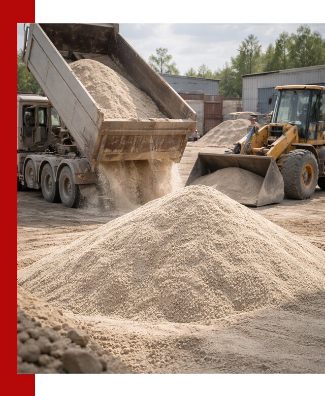 Кварцевый песок с доставкой в Полысаеве для строительных работ