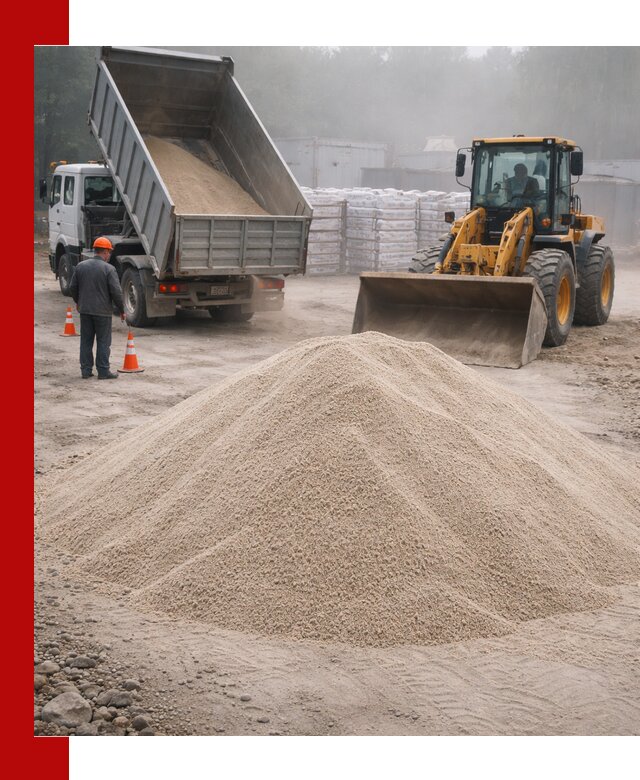 Кварцевый песок фракция 0–8 для стройработ в Полысаеве