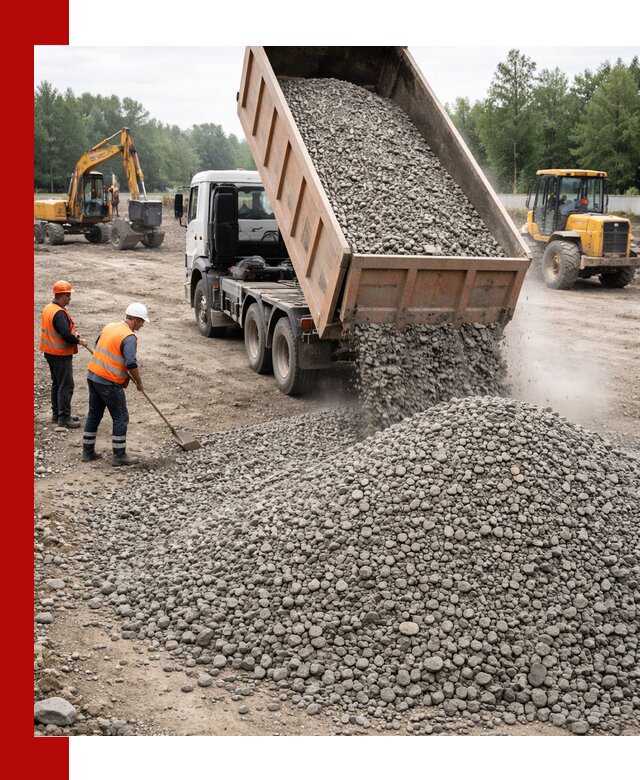 Доставка гравия фракции 40-70 в Полысаеве оптом и в розницу