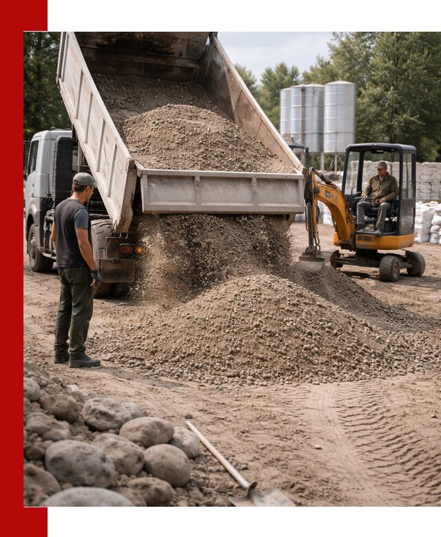 Доставка ПГС С3 в Полысаеве самосвалами и миксерами
