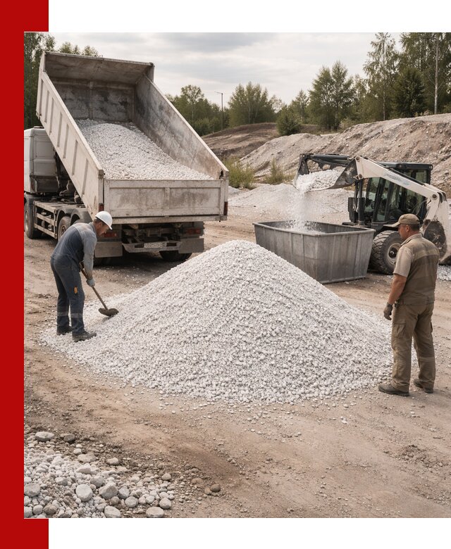 Доставка и продажа белой мраморной крошки в Полысаеве