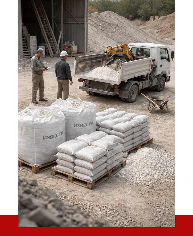 Известь строительная в Полысаеве с доставкой от 4319 р. | ПРОНЕРУДПлс