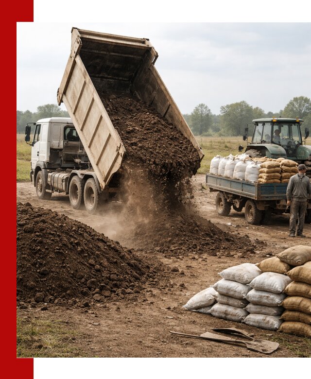 Доставка грунта и удобрений оптом в Полысаеве для сельхоз и строительства