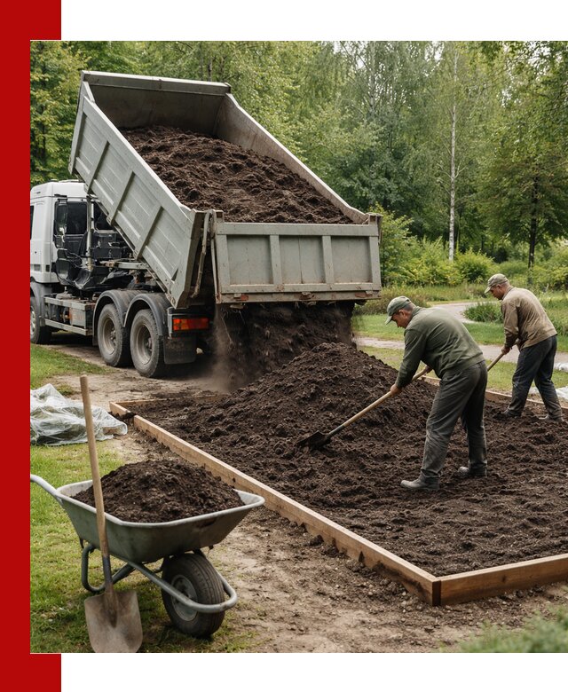 Доставка грунта для озеленения и благоустройства в Полысаеве