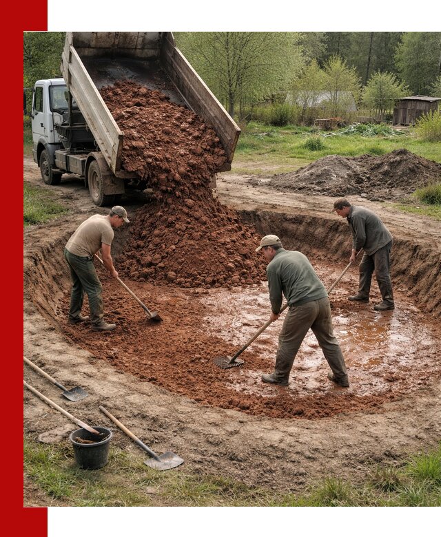 Купить качественную глину для пруда в Полысаеве