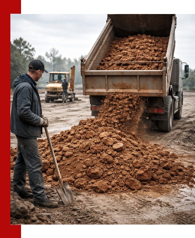 Глина для засыпки в Полысаеве с доставкой самосвалами