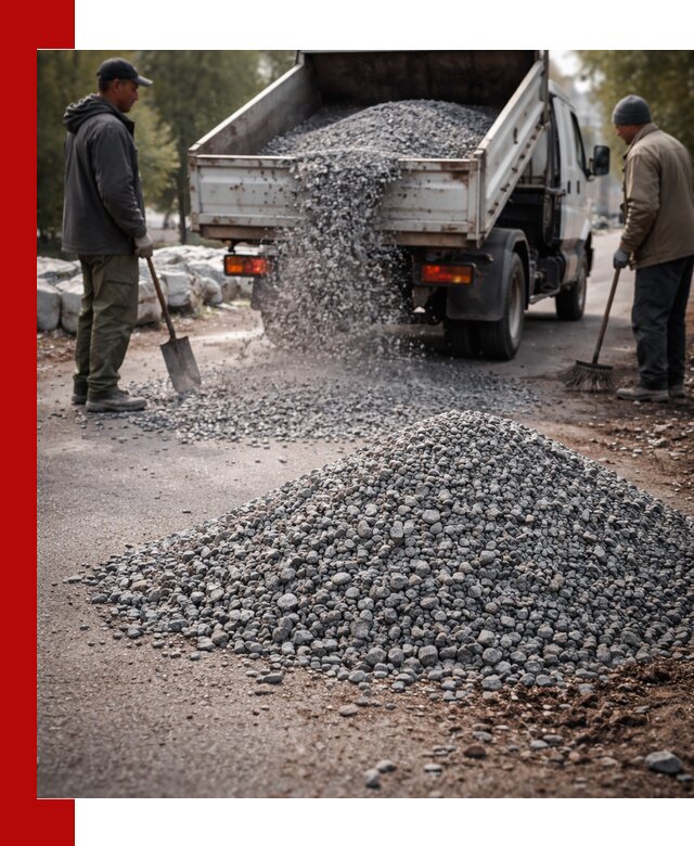 Гранитная крошка для посыпки дорог и тротуаров в Полысаеве