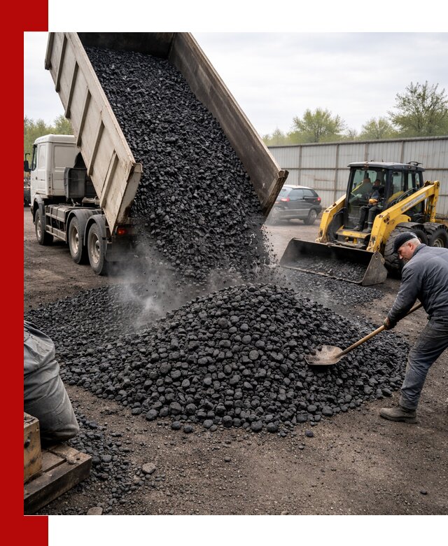 Доставка угля орех в Полысаеве оптом и в розницу
