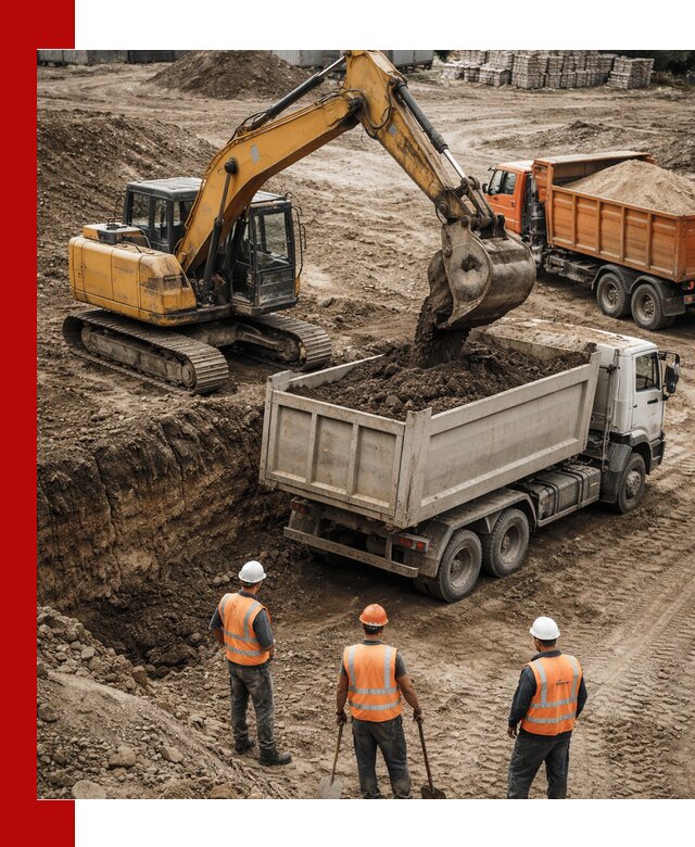 Разработка грунта для строительства и благоустройства в Полысаеве