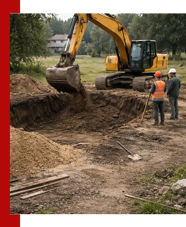 Рытье котлована под фундамент в Полысаеве (быстро и недорого)