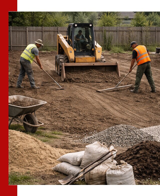 Выравнивание участка под строительство и благоустройство в Полысаеве
